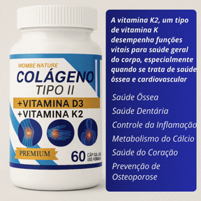🔥Black Friday🔥 Kit 3 Colágeno tipo 2 - Cálcio, Magnésio, Vitamina D3, Vitamina K2 - 180 Cápsulas