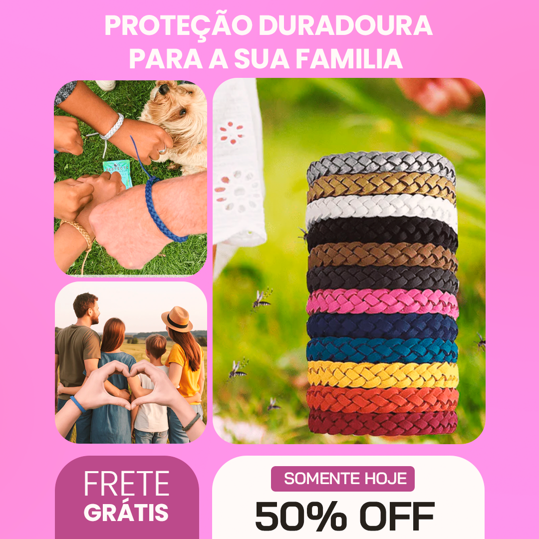 🔥Black Friday🔥 Kit 12 Pulseiras Repelentes - Proteção natural por até 300 horas