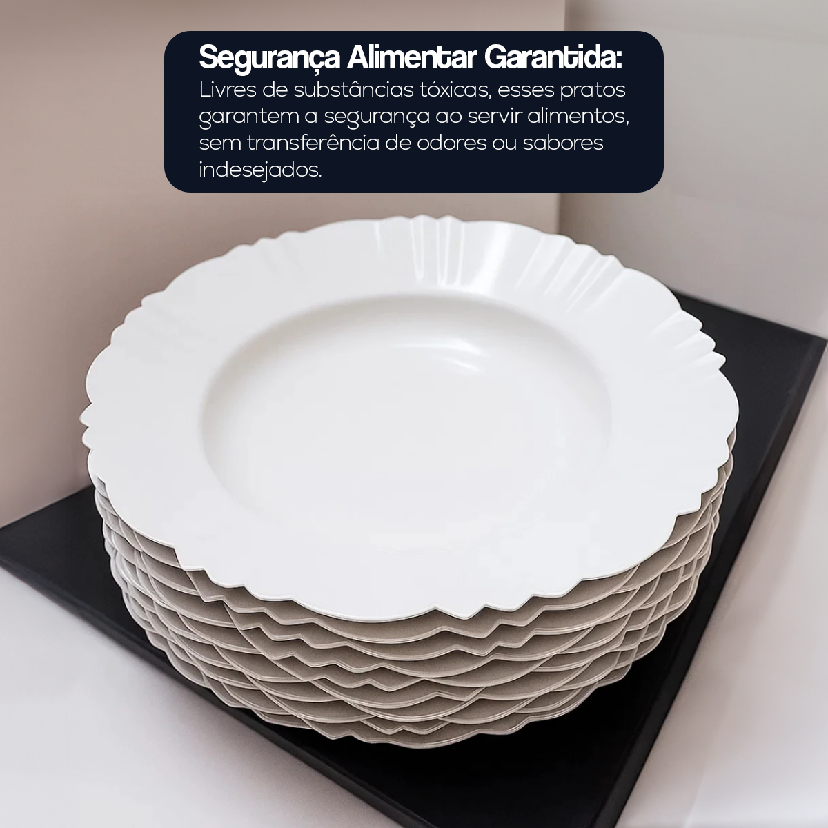 Kit Prato Fundo com Borda Branca
