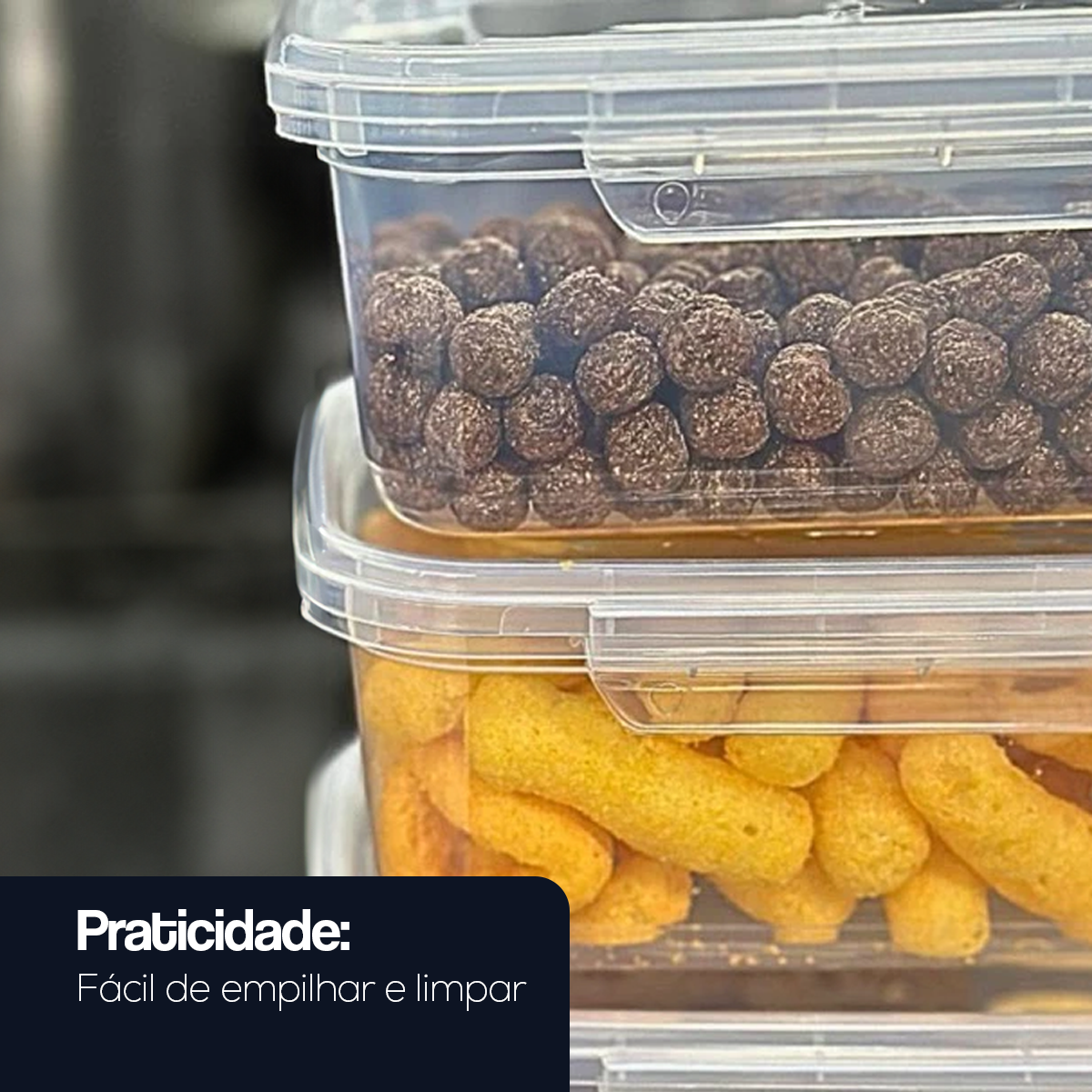 Kit 10 Marmitas Potes com Travas Laterais - Micro-ondas e Freezer