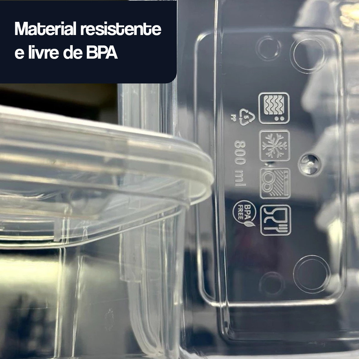 Kit 10 Marmitas Potes com Travas Laterais - Micro-ondas e Freezer