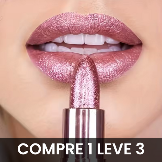 Compre 1 Leve 3 - Velvet Glow Lipstick Shine - Brilho Sofisticado e Cor Intensa.