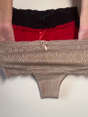 Kit de Calcinhas Modeladora Cinta Alta - Renda Luxo