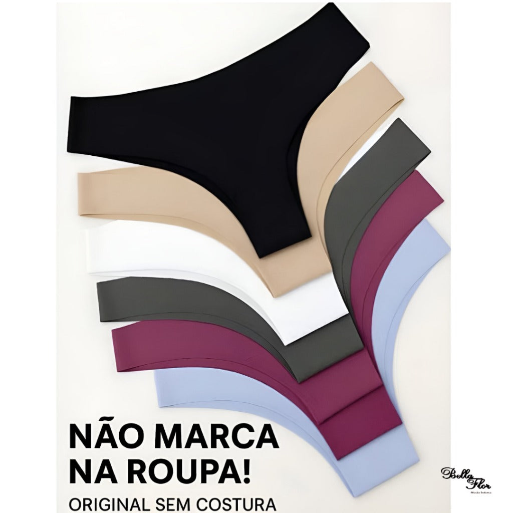 Kit 05 Calcinhas Sem Costura Tanga – Corte a Laser