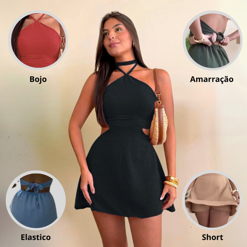 Vestido Aura Verão com Short e Bojo - Modela o Corpo com Conforto