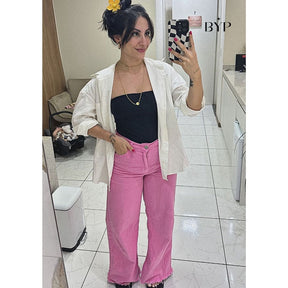 Camisa Feminina de Linho Oversized