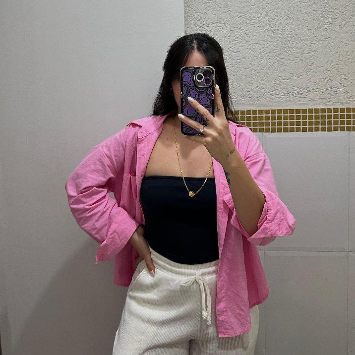 Camisa Feminina de Linho Oversized